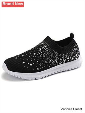 ✨ Mesh Rhinestone Glitter Slip On Ballroom Jazz Latin Dance Sock Sneakers